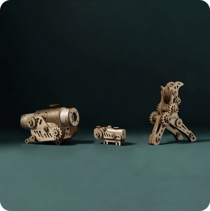 Wooden 3D Puzzle Steampunk Revolver