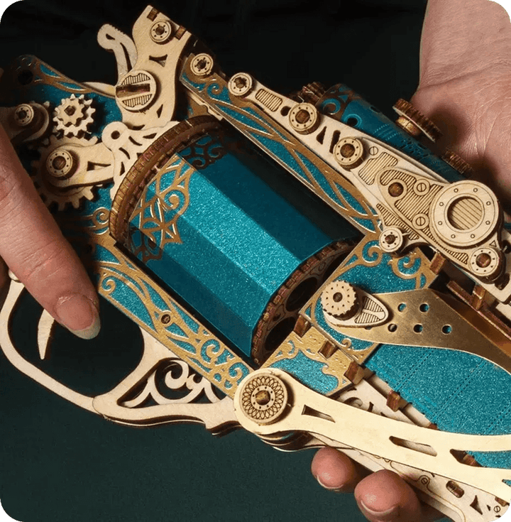 Wooden 3D Puzzle Steampunk Revolver