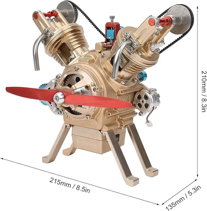 TECHING DM14 | V2 Engine Metal 2-Cylinder Engine Model Kit